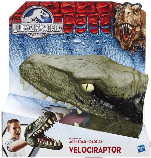 jouet tete de velociraptor jurassic world hasbro package