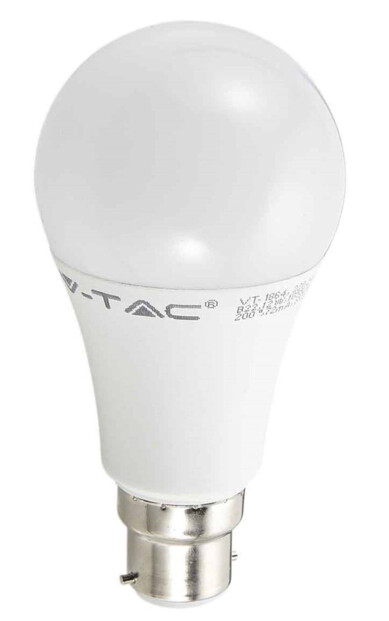 ampoule led v-tac 9w blanc chaud avec culot b22 baïonnette