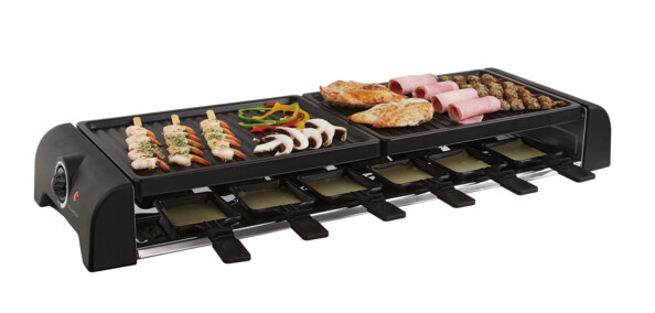 appareil à raclette électrique 12 personnes avec grill long domoclip doc185