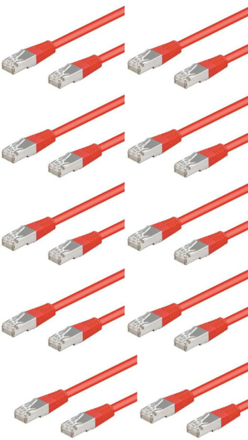 10 câbles RJ45 rouge cat5e F/UTP - 3m
