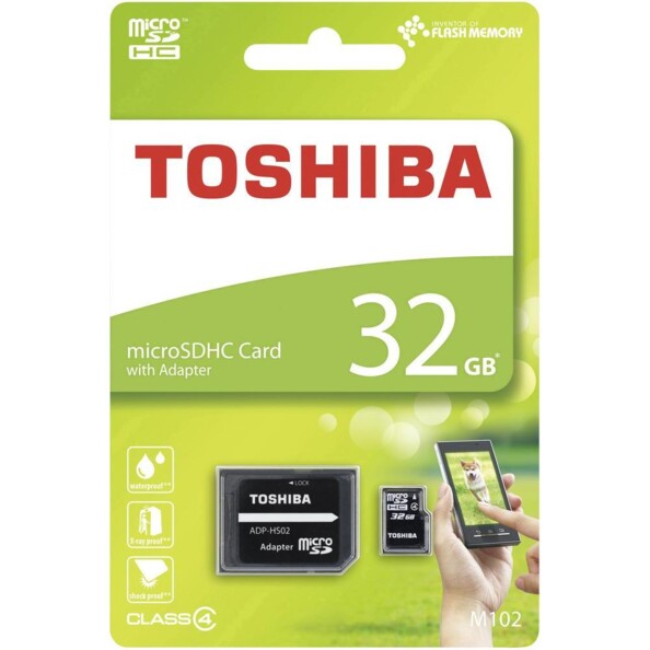 Carte Micro SDHC 32 Go Calsse 4 Toshiba avec adaptateur SD