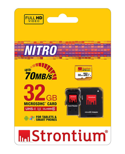 Carte Micro SDHC Strontium Nitro avec adaptateur SD et lecteur USB - 32 Go