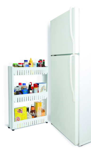 etagere a roulettes en plastique extra fixe pour rangement produits de nettoyage et cuisine
