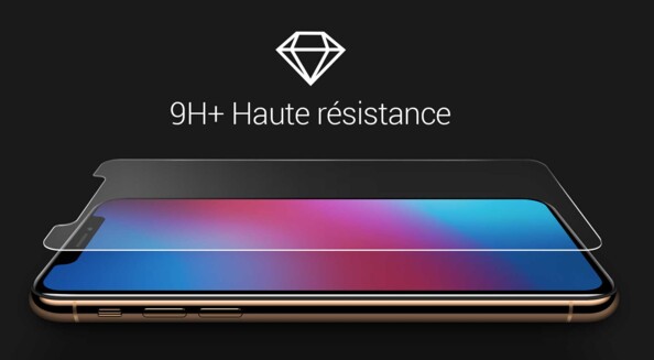 Le verre trempé avec une dureté 9H+ protège votre iPhone XS Max / 11 Pro Max des rayures et des salissures