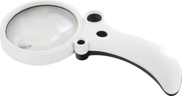 loupe à main 4 diopries vace eclairage led et lampe uv detecteur de faux billets genius ideas