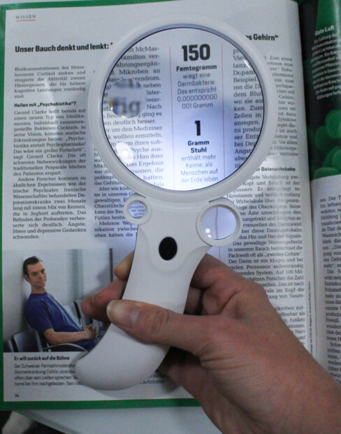 Loupe à main 4 lentilles + LED