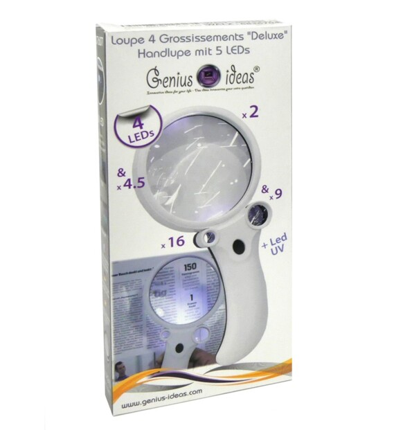 Loupe à main 4 lentilles + LED