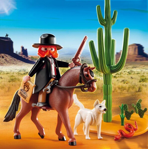 set playmobil 5251 Western sherif a cheval avec son chien blanc