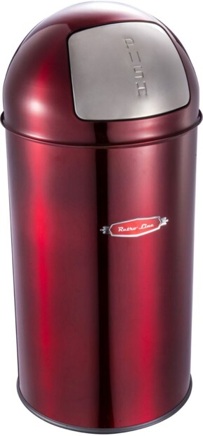 poubelle retro cylindre forme balle en metal rouge ricatech retro line bullet