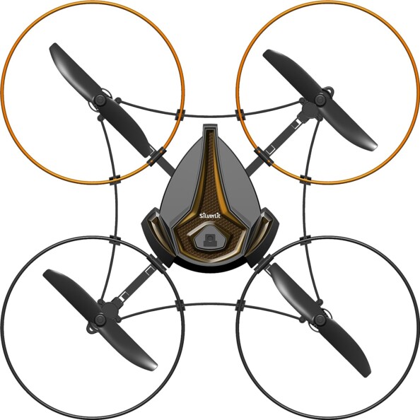 Drone Power in Air Space Galaxy Silverlit coloris noir avec 4 rotors équipés de protection préinstallées