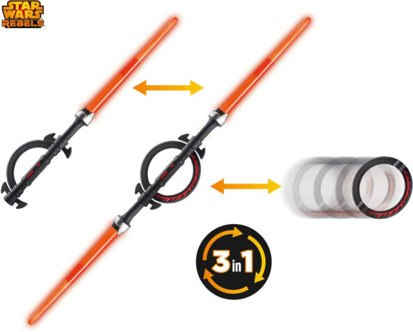 jouet dessin animé star wars rebels sabre laser de l'inquisiteur transformable hasbro