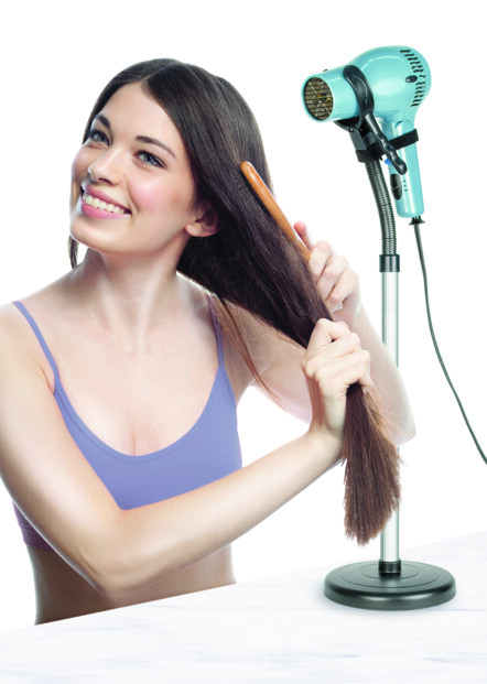support a seche cheveux pour rangement de la salle de bain et coiffure facile