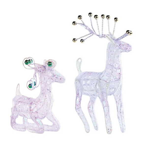 Deux rennes du Père Noël lumineux USB ou piles.