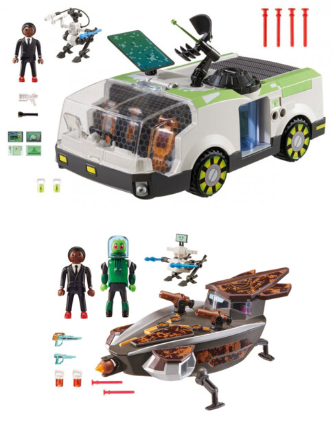 2 véhicules Playmobil Super 4 avec Gene