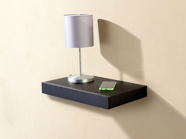 4 étagères murales avec tiroir secret - Noir