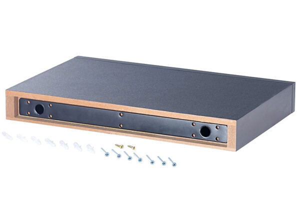 4 étagères murales avec tiroir secret - Noir