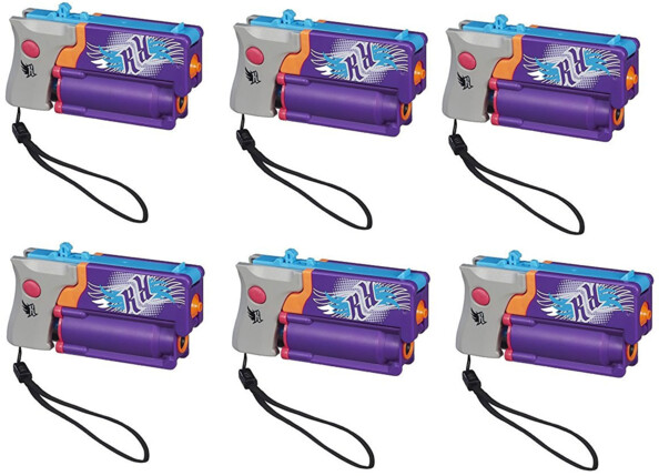 6 pistolets de poche Nerf Rebelle compacts pliés avec système de camouflage et dragonnes qui pendent