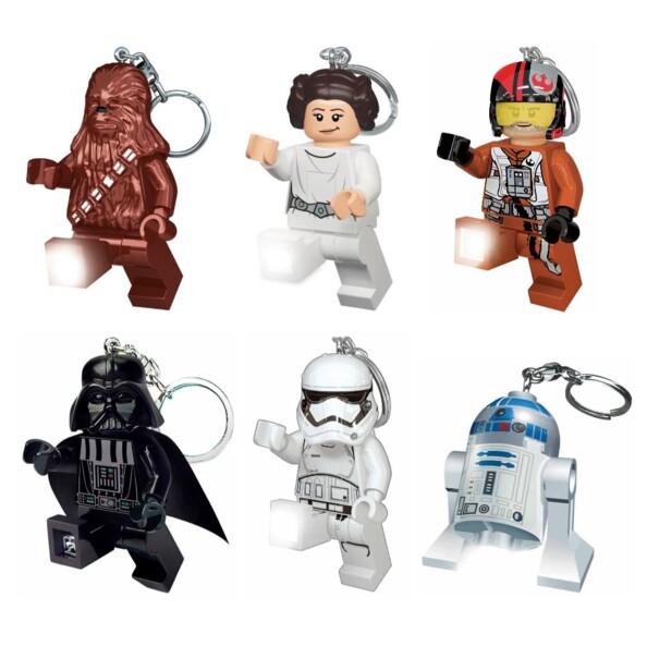 Lot de 6 porte-clés LEGO Star Wars.