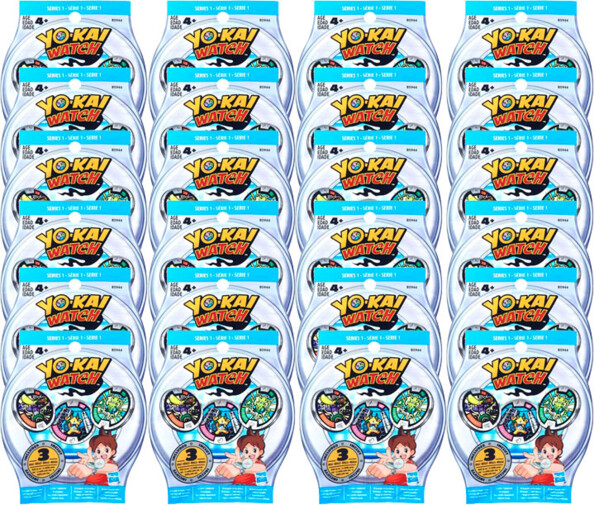 Pack 24 sachets médailles Yo-Kai Watch série 1