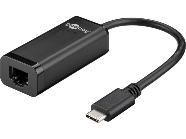 Adaptateur LAN vers USB type C Goobay - Noir