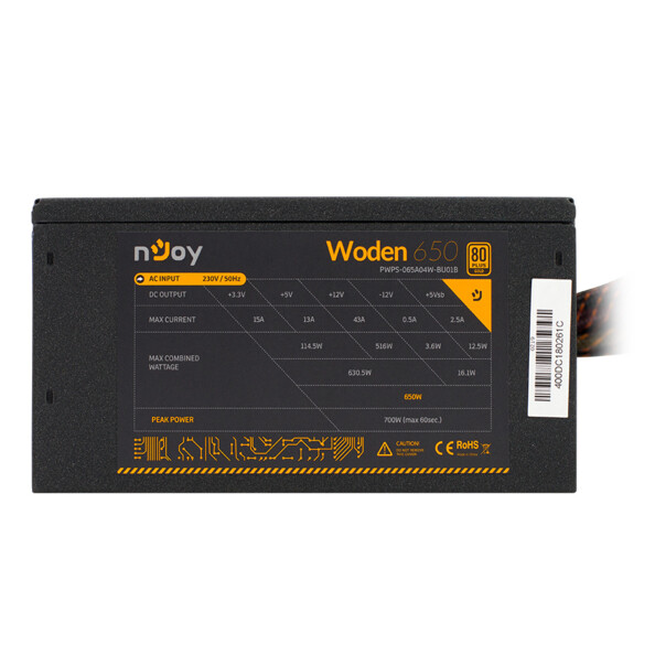 Alimentation ATX Woden 650W 80 Plus Bronze