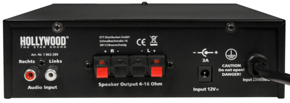 Amplificateur Hi-Fi avec fonction Bluetooth Hollywood. Alimentation 230v ou 12V