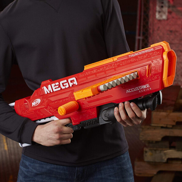 Blaster Nerf Mega Thunderhawk replié.