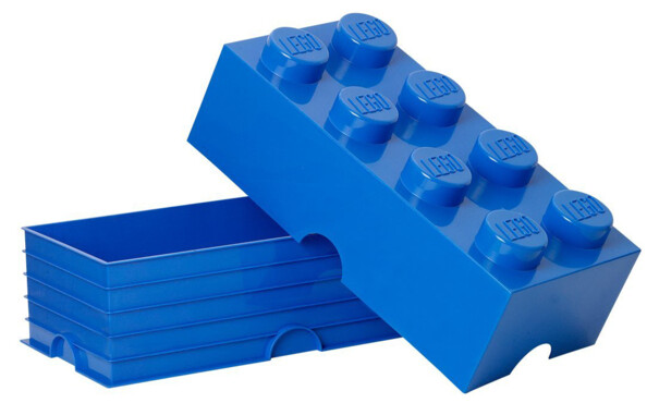 Brique de rangement Lego 8 plots (12 litres) - Bleu