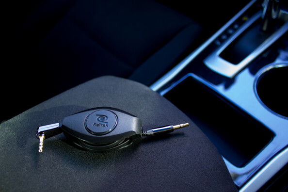 Câble audio jack-jack 3.5 mm rétractable Retrak Premium - 1,50 m