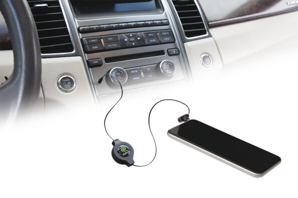 Câble auxiliaire rétractable avec microphone pour autoradio