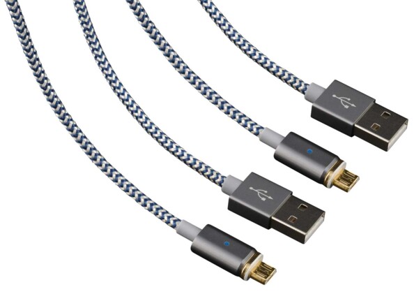 2 câbles Micro USB à embout magnétique 1,2m