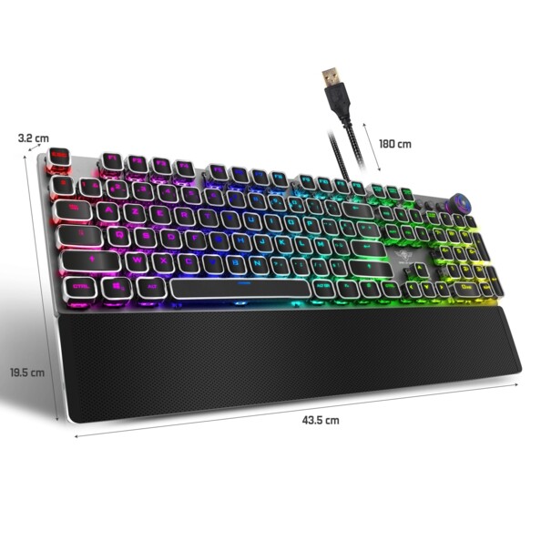 Les dimensions du clavier gaming filaire XPERT-1100 de Spirit of Gamer.