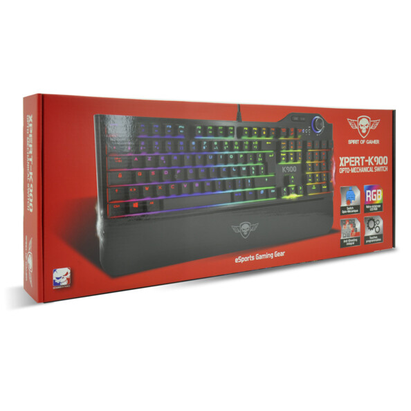 Clavier XPERT-K900 opto-mécanique emballé.