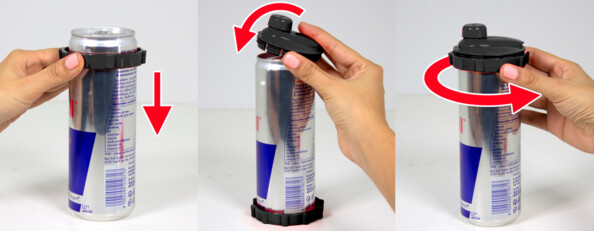 Couvercle avec bouchon compatible canettes classiques et slim