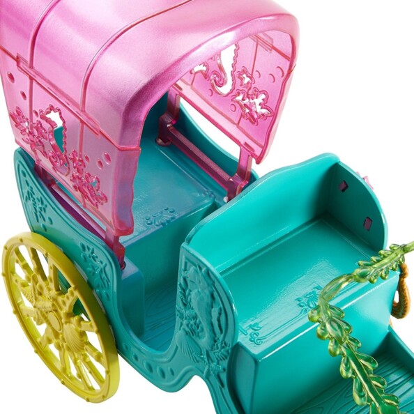 Zoom sur la calèche de la boîte Enchantimals : La calèche des hippocampes.