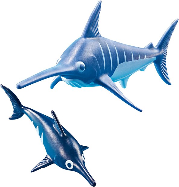 1 espadon adulte et 1 petit espadon Playmobil