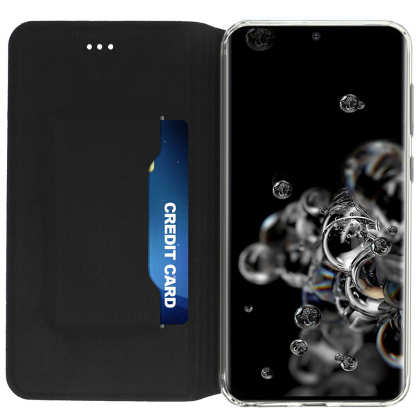 Étui folio Akashi avec porte carte noir pour Galaxy S20 Ultra.