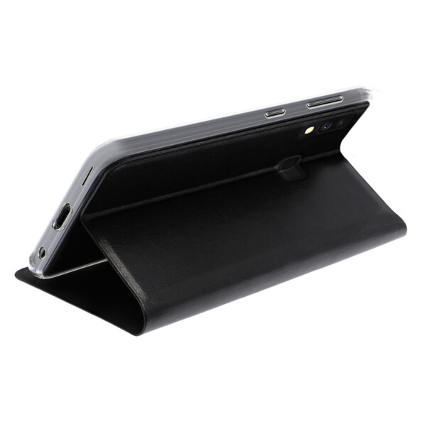 Étui folio en simili cuir noir pour Samsung Galaxy A40
