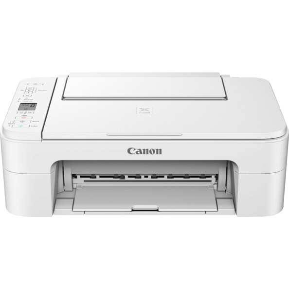 Imprimante jet d'encre Canon Pixma TS3351 blanche.