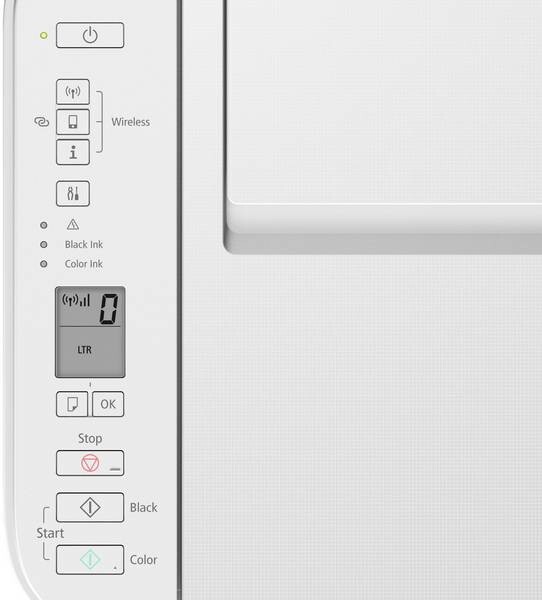 Le bouton de connexion sans fil sur l'imprimante Canon Pixma TS3351 blanche.