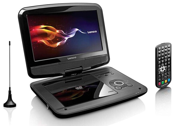 lecteur dvd portable ecran 9 rotativ lecteurs usb cd sd hdmi jpeg mpeg telecommande antenne tnt hd lenco dvp-9413