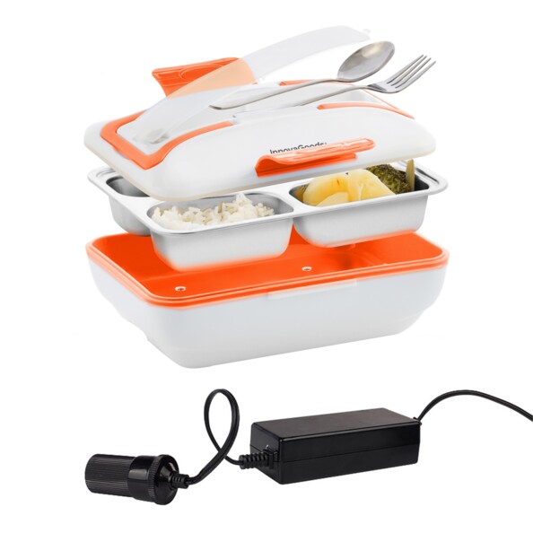 Lunch box chauffante Pro 12 V InnovaGoods avec convertisseur 12 V.