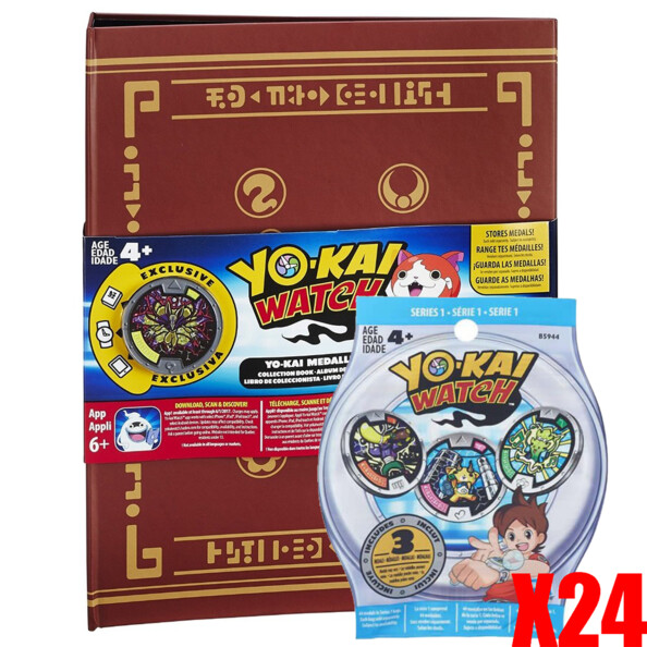 Medallium Yo-Kai Watch + 24 sachets de 3 médailles