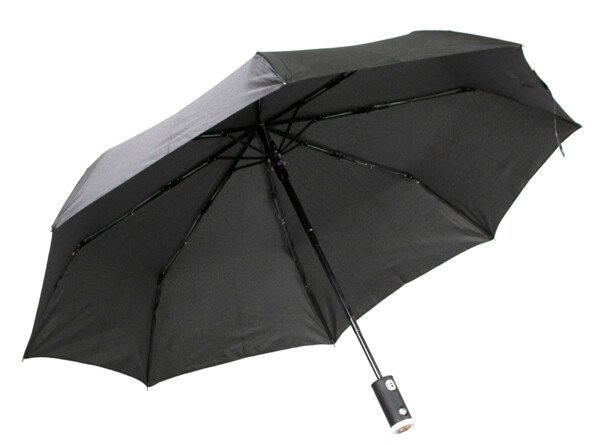 parapluie pliable avec mini lampe de poche led integree dans poignee genius ideas