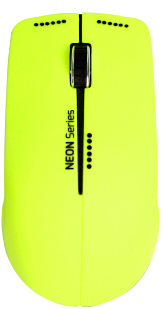 Souris optique sans fil Neon avec tapis - Jaune fluo