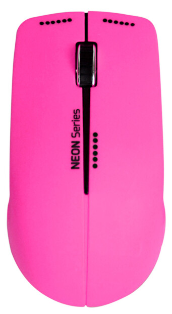 Souris optique sans fil Neon avec tapis - Rose fluo