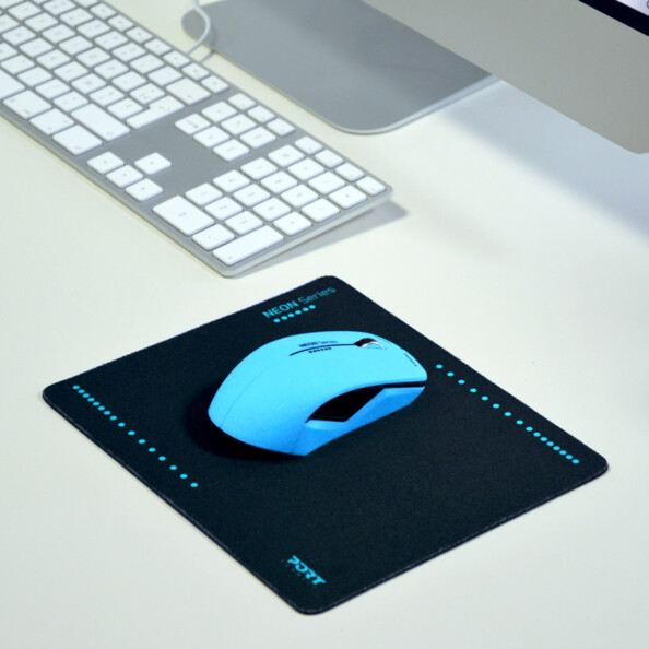 Souris optique sans fil Neon avec tapis - Bleu