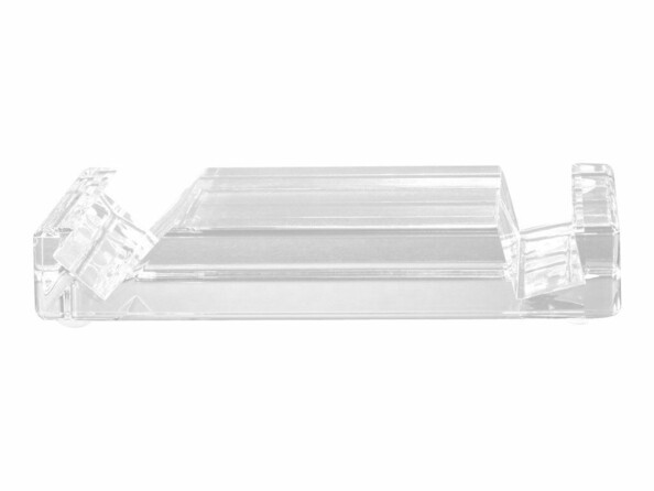 Support tablette transparent en plexiglass.