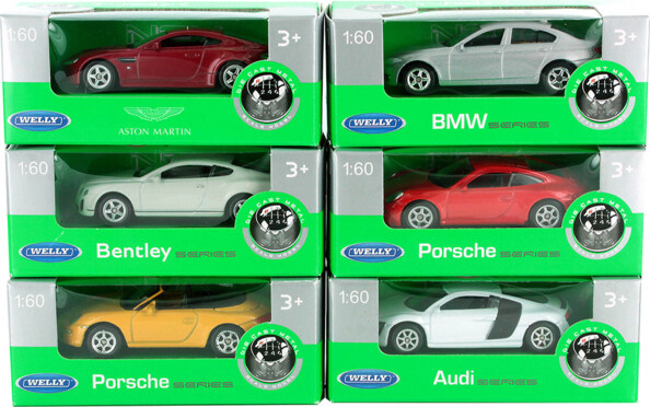 6 premières voitures miniatures 1/60 de la collection NEX de Welly.
