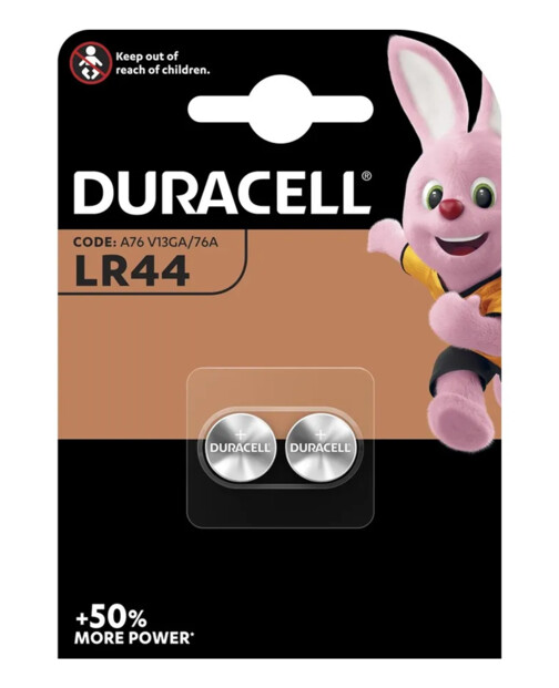 2 piles bouton LR44 Duracell
